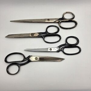 Vintage Wiss Farr Griffon Tailor Shears Set 4 Heavy Duty Fabric Scissors USA